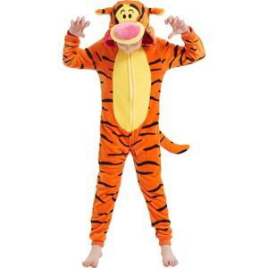 🐅 SWEETXIN Kids Tigger Jumpsuit Onesie Costume 8 Years Flannel